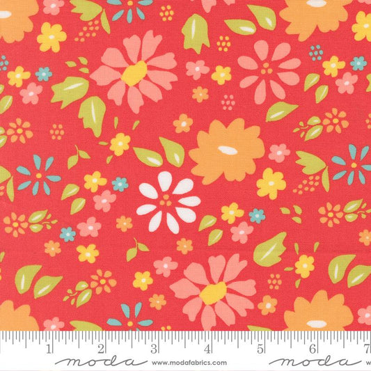 Delightfully Yours 108" Wideback Geraniu Sherri & Chelsi Moda Cotton Fabric MD-108035-16