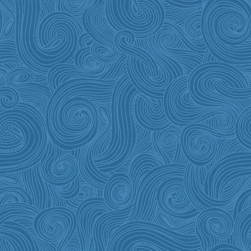 Just Color! Demin Blue Swirl Studio E Cotton Fabric