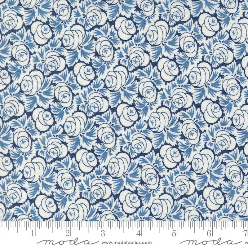 Denim & Daisies Oklahoma Rose Florals Midnight Dark Blue Fig Tree Co. Moda Cotton Fabric