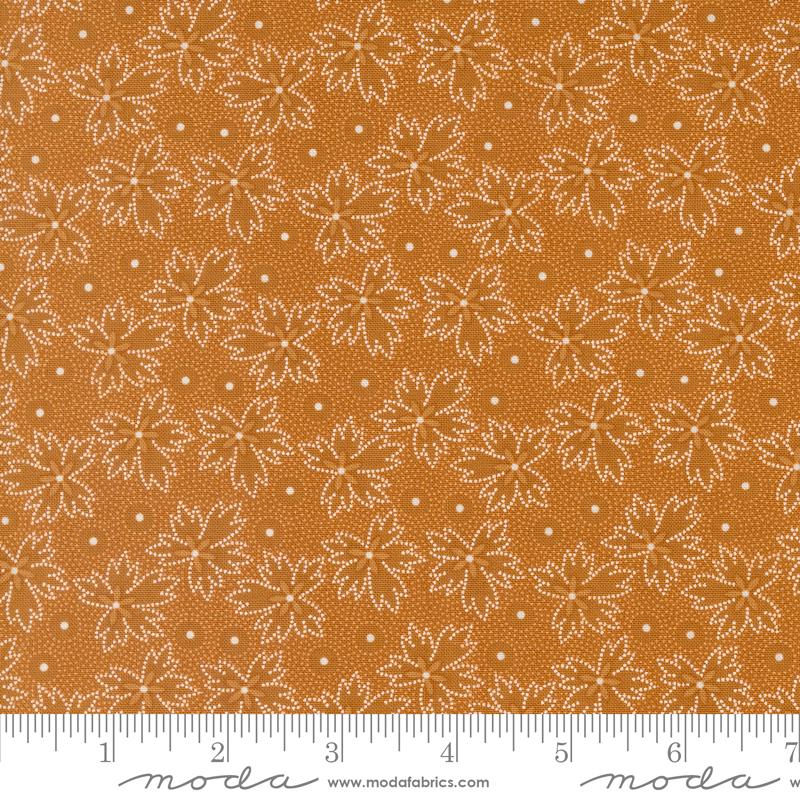 Denim & Daisies Prairie Blenders Leaf Dot Nutmeg Brown Fig Tree Co. Moda Cotton Fabric