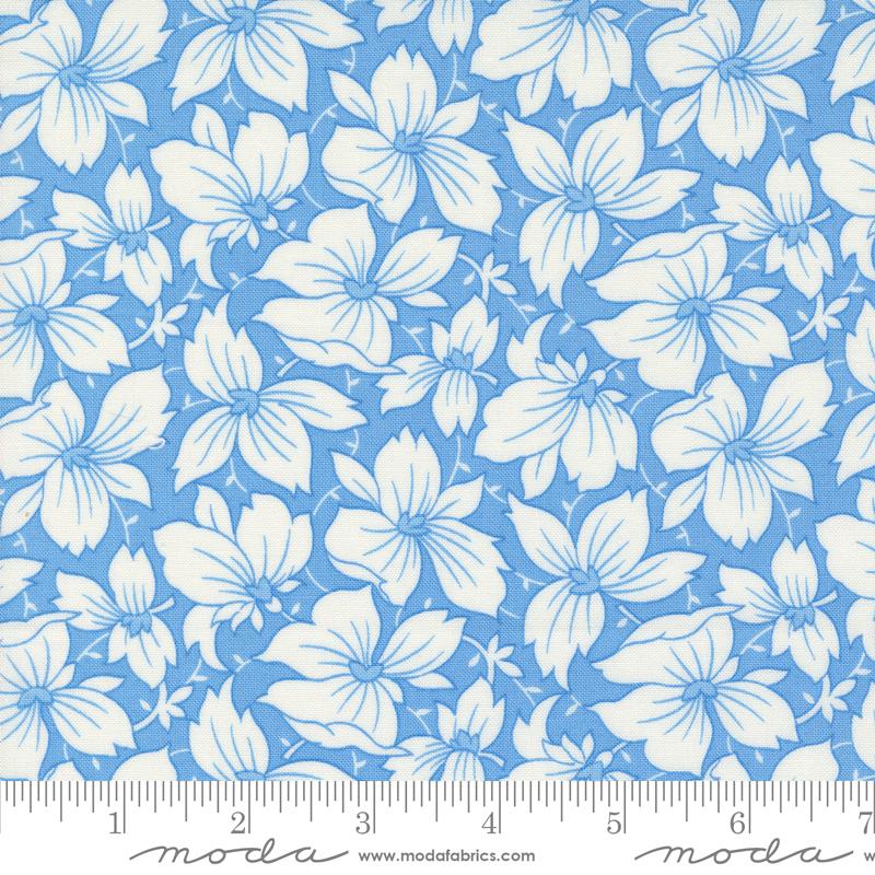 Denim & Daisies Sunday Best Florals Stonewashed Light Blue Fig Tree Co. Moda Cotton Fabric