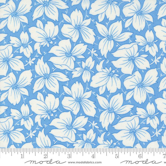 Denim & Daisies Sunday Best Florals Stonewashed Light Blue Fig Tree Co. Moda Cotton Fabric