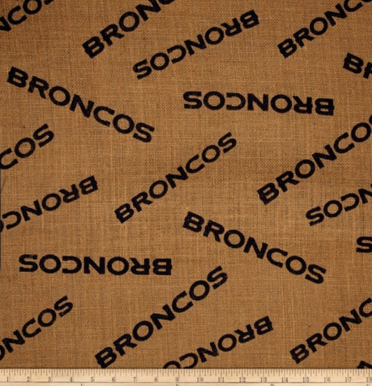 Denver Broncos NFL Burlap 47" Jute Fabric