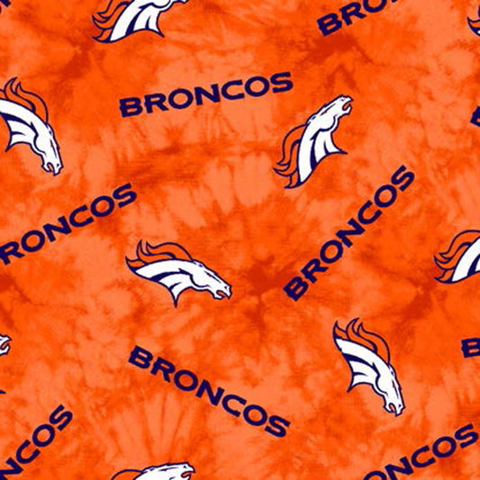 Denver Broncos NFL Football Canvas Tie Dye Fabric Traditions Cotton Fabric