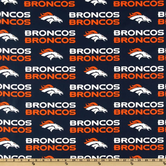 Denver Broncos NFL Blue with Orange 58-60 inches Cotton Fabric