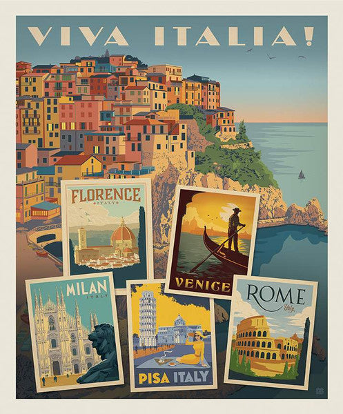 Destinations Viva Italia Poster Panel 36” Anderson Design Group Riley Blake Designs Cotton Fabric