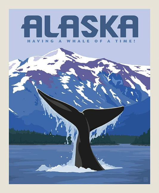 Destinations Alaska Whale of a Time Poster Panel 36”  Anderson Design Group Riley Blake Designs Cotton Fabric