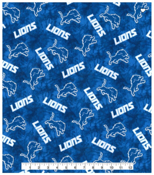 Detroit Lions NFL Football Tie Dye Design FLANNEL 42 inches Flannel Fabric