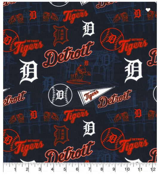 Detroit Tigers MLB Baseball Stadium Fabric Traditions Cotton Fabric