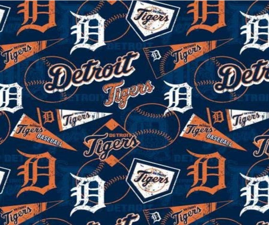 Detroit Tigers MLB Baseball Retro Flags Fabric Traditions Cotton Fabric