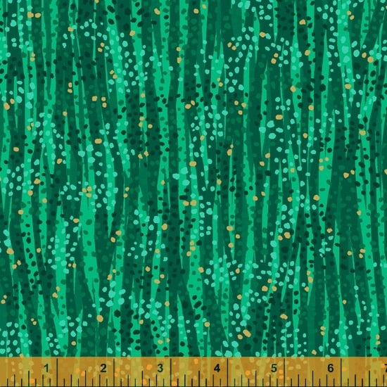 Dewdrop Forest Green Gold Metallic Whistler Studios Windham Cotton Fabric