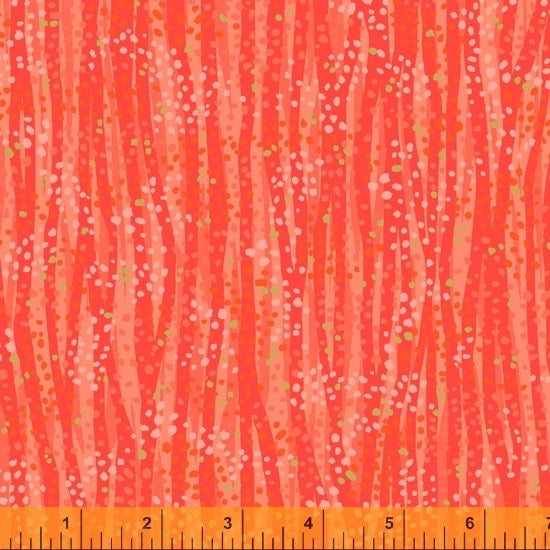 Dewdrop Mandarin Orange Gold Metallic Whistler Studios Windham Cotton Fabric