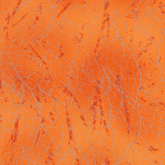 Diamond Dust Orange Silver Metallic Whistler Studios WindhamCotton Fabric