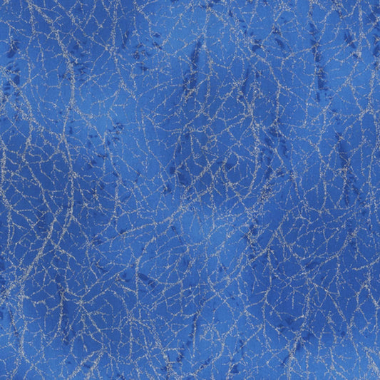 Diamond Dust Royal Blue Silver Metallic Whistler Studios Windham Cotton Fabric