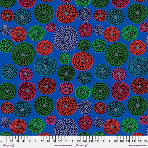 Disks Blue February 2023 Kaffe Fassett Collective Free Spirit Cotton fabric