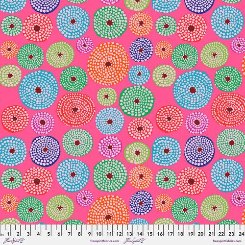 Disks Pink February 2023 Kaffe Fassett Collective Free Spirit Cotton fabric