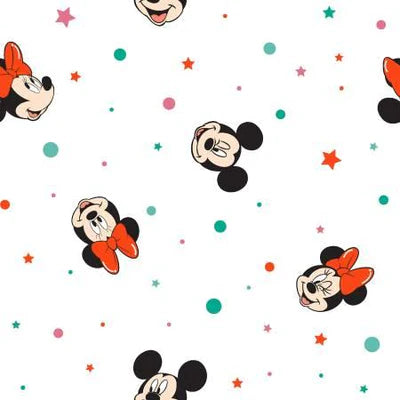 Disney Mickey & Minnie Icon Dot White Springs Creative Cotton Fabric