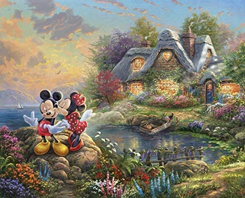 Disney Mickey and Minnie Mouse Sweat Heart Cove Panel 36" Multi David Textiles Cotton Fabric