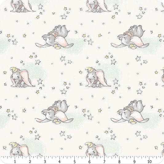Disney Dumbo in the Sky White Camelot Cotton Fabric