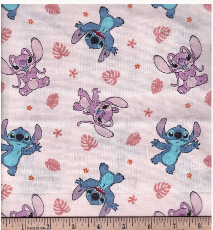 Disney Lilo and Stitch Soft Tropic Pink Springs Creative Cotton Fabric SC-79739