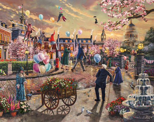 Disney Mary Poppins Returns Panel 36" Thomas Kinkade David Textiles Cotton Fabric DT-2207-2C-1