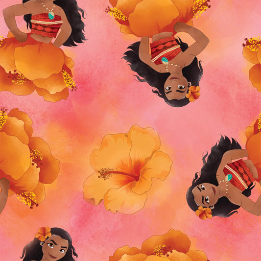 Disney Moana Toss in Peach Springs Creative Cotton Quilting Fabric SC-81533
