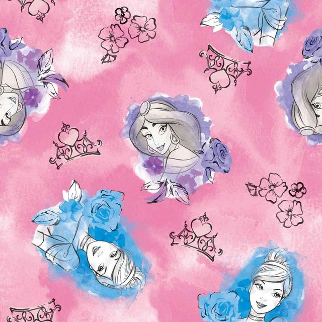 Disney Princess Toss Pink Springs Creative Cotton Fabric