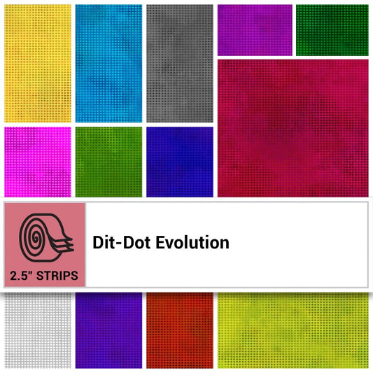 Dit-Dot Evolution 2.5" Strips Jason Yenter In The Beginning Cotton Fabric