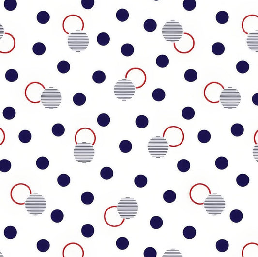 Documentaries Lots of Dots White Kanvas Studios Benartex Cotton Fabric BE-14488-09