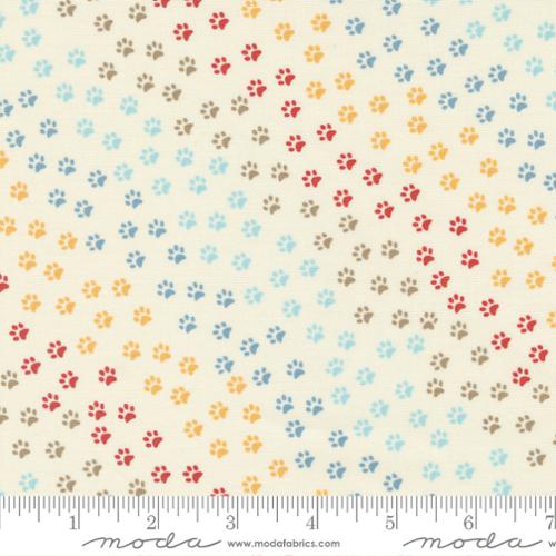 Dog Daze Paws and More Paws Blenders Cream Stacy Iest Hsu Moda Cotton Fabric | US Fabric Shop