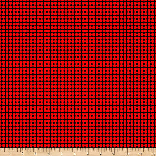 Dot Dot Dot Red Stacked Dot Black Whistler Studios Windham Cotton Fabric
