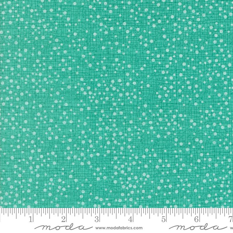 Dotty Thatched Dots Texture Surf Turquoise Blue Green Robin Pickens Moda Cotton Fabric MD-48715-213