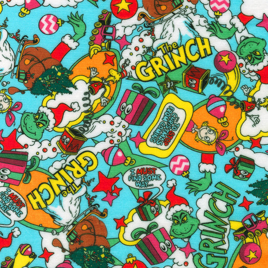Doux Luxe The Grinch Multi Dr. Seuss Enterprises Robert Kaufman Minky Polyester FabricRK-ADEDU-23098-205