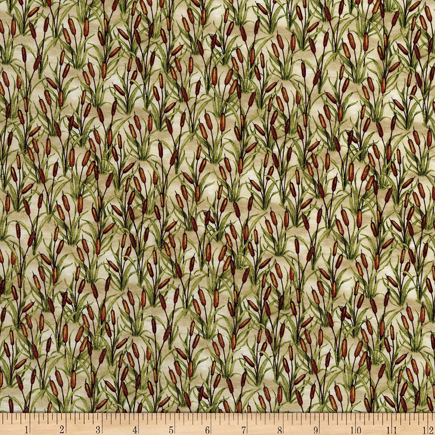 Down by the Lake Cattails Tan Susan Winget Wilmington Prints Cotton Fabric