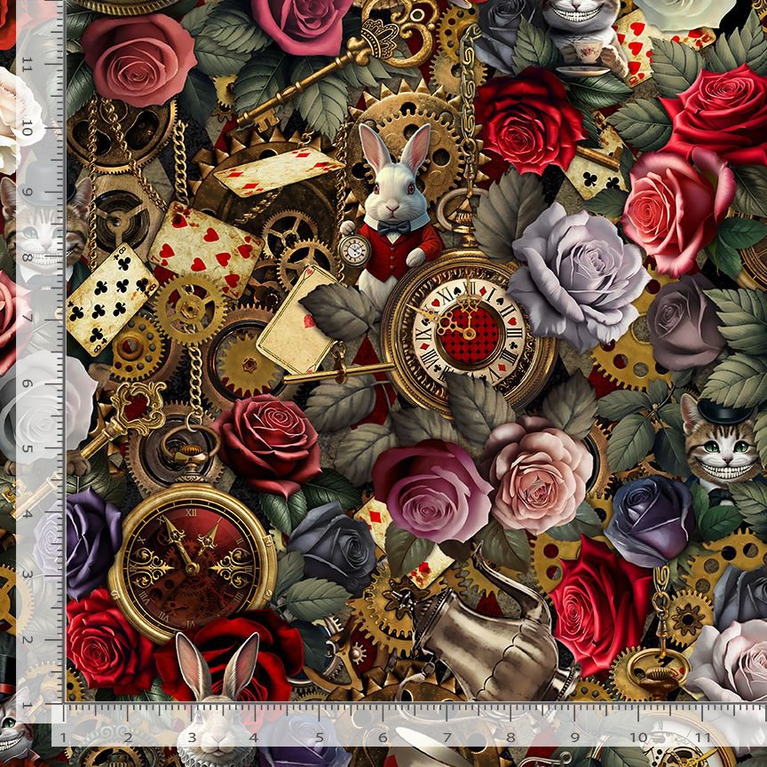 Down the Rabbit Hole Floral Wonderland Multi Timeless Treasures Cotton Fabric TT-FLEUR-CD4227-MULTI | US Fabric Shop