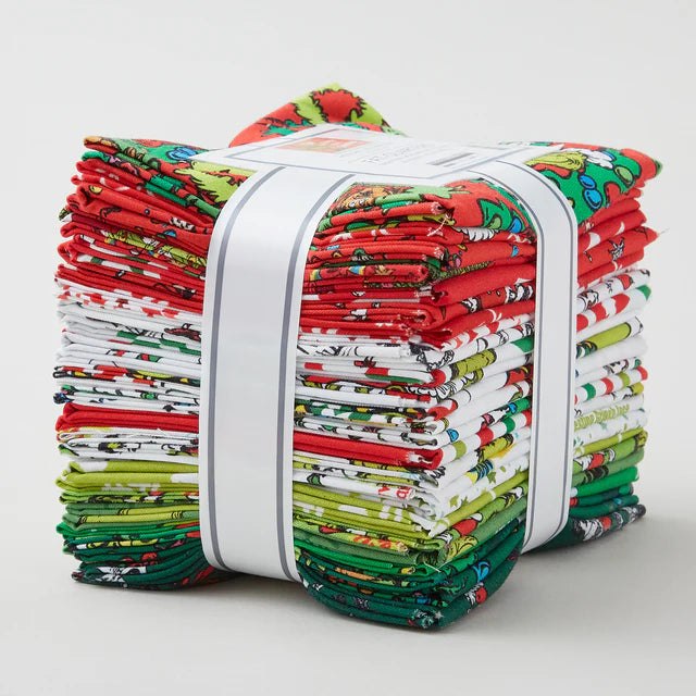Dr Seuss How the Grinch Stole Christmas Holiday Colorstory Fat Quarter 18"x21" 25 pcs Robert Kaufman