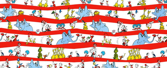 Dr. Seuss Celebrate Seuss! Stripes Celebration Robert Kaufman Cotton Fabric RK-ADE-10788-203