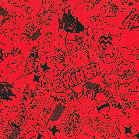 Dr. Seuss How the Grinch Stole Christmas Comics Red Robert Kaufman Cotton Fabric RK-ADED-23099-3