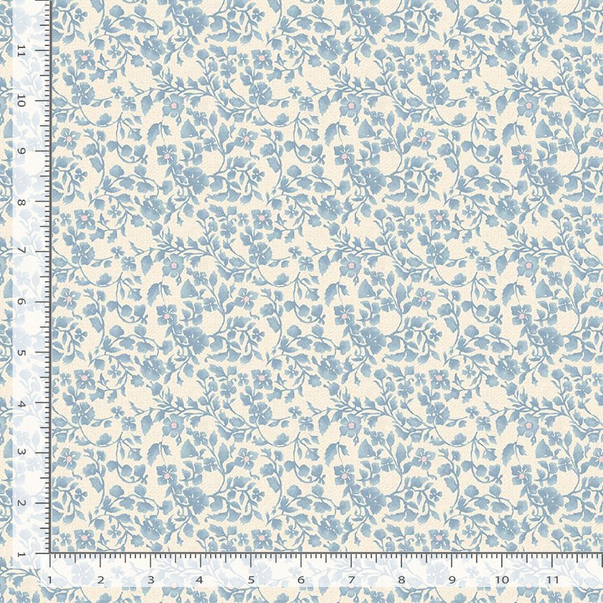 Dragonfly Garden Ditsy Floral Vine Stippled Ground Cream Vintage Timeless Treasures Cotton Fabric
