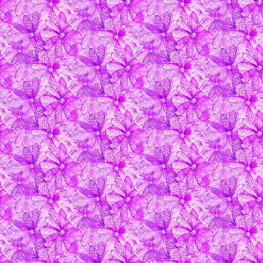 Dragonfly Illusion Floral Texture Purple Timeless Treasures Cotton Fabric