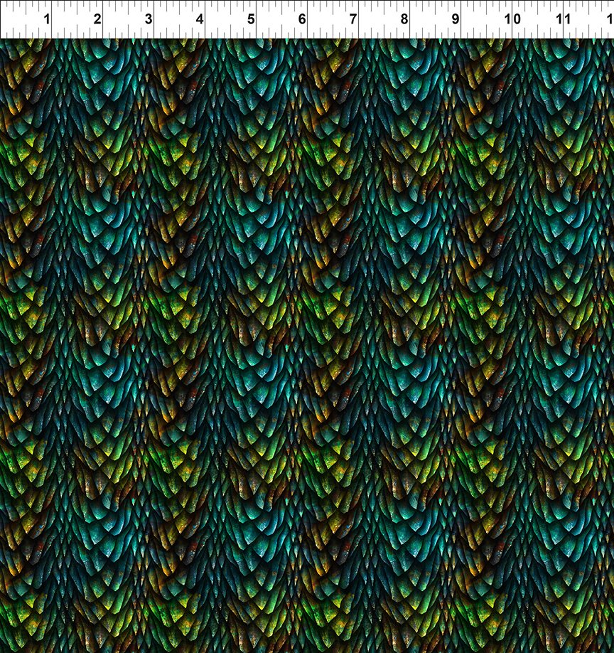 Dragons Emerald Reign Scales Emerald Green Jason Yenter The Beginning Fabrics Cotton Fabric ITB-25DRG-1