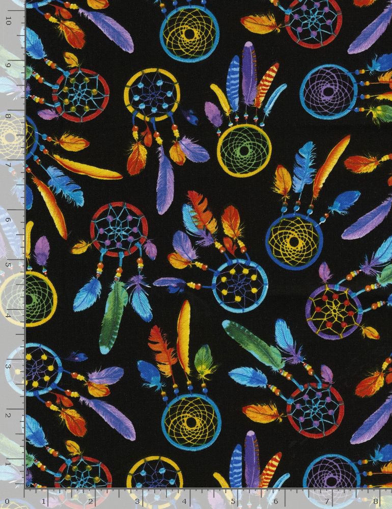 Dreamcatchers Brite Native American Southwest Timeless Treasures Cotton Fabric