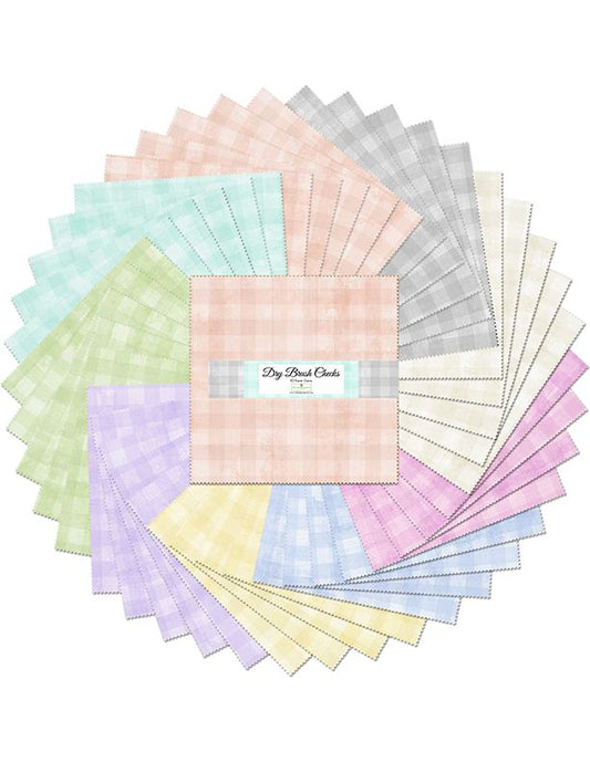 Dry Brush Checks Essentials Karat Gems 10" Squares 42 pcs Danhui Nai Wilmington Prints Cotton Fabric WP-512-159-512
