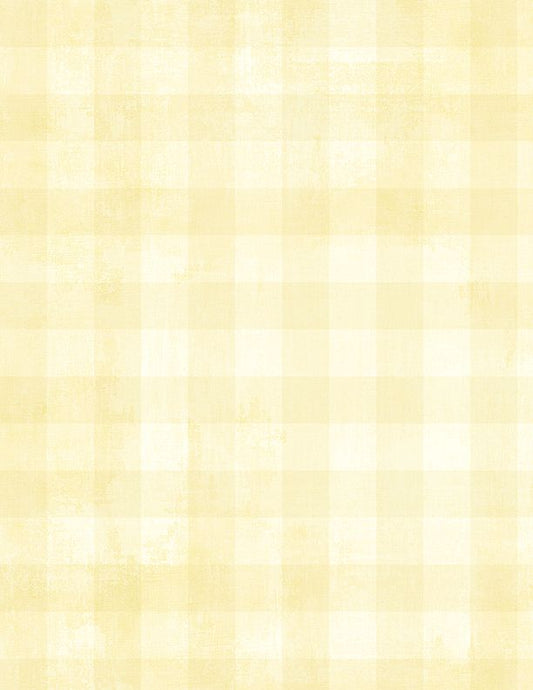 Dry Brush Checks Pale Soft Yellow Essential Basics Danhui Nai Wilmington Prints Cotton Fabric WP-1077-89289-500