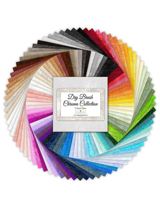 Dry Brush Chroma 5" Squares Karat Gems 42pcs Wilmington Prints Cotton Fabric WP-516-1-516