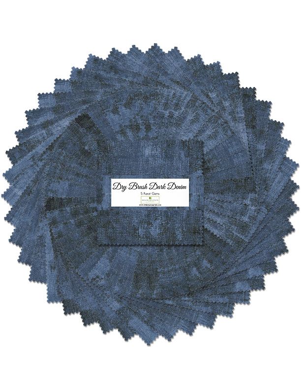 Dry Brush Dark Denim 5" Squares Karat Gems 42pcs Wilmington Prints Cotton Fabric WP-507-90-507