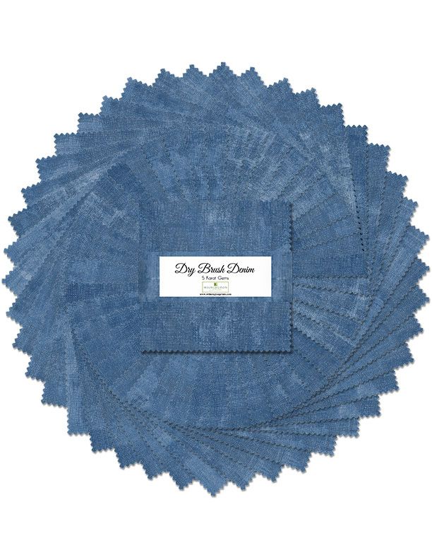 Dry Brush Denim 5" Squares Karat Gems 42pcs Wilmington Prints Cotton Fabric WP-507-89-507