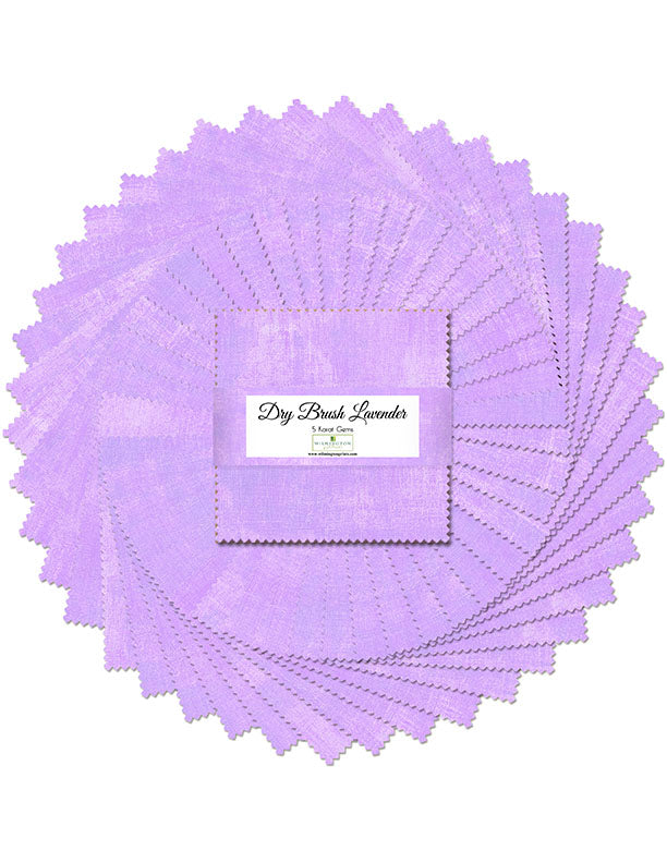 Dry Brush Lavender Purple 5" Squares Karat Gems Charm pack 42pcs Wilmington Prints Cotton Fabric WP-507-180-507