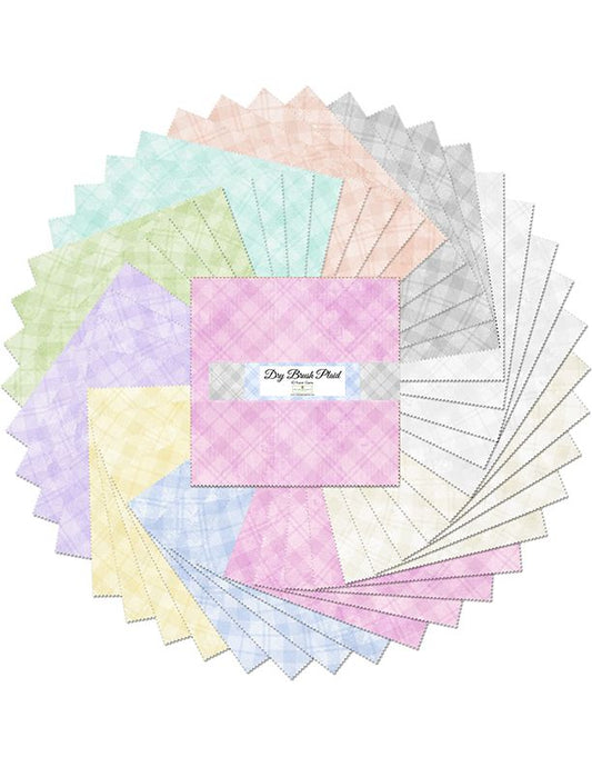 Dry Brush Plaid Essentials Karat Gems 10" Squares 42pcs Danhui Nai Wilmington Prints Cotton Fabric WP-512-161-512