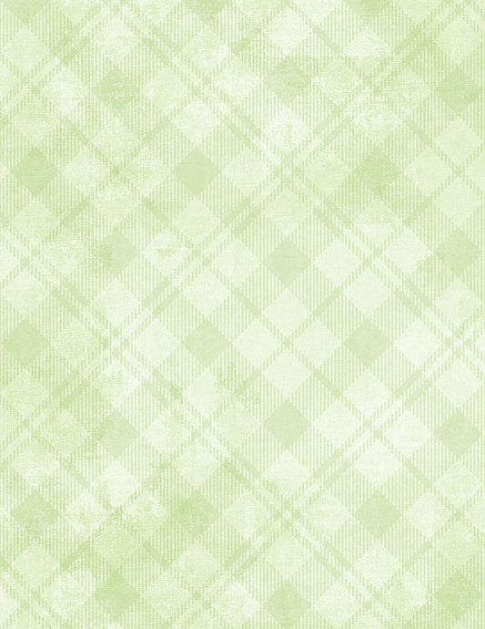 Dry Brush Plaid Plaid Pale Lime Green Essential Basics Danhui Nai Wilmington Prints Cotton Fabric WP-1077-89291-700